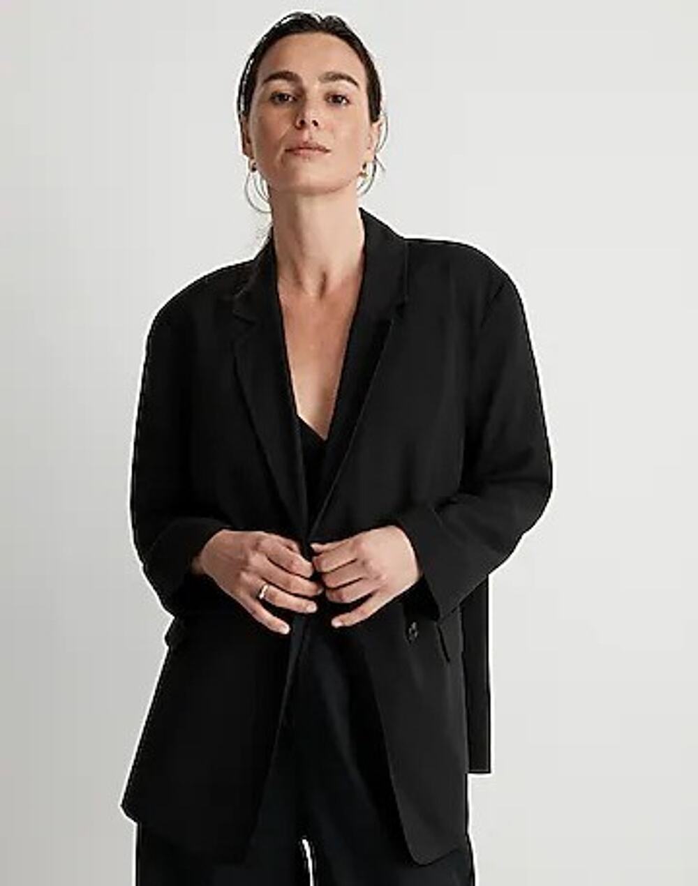 NWT Madewell Women's The Relaxed Blazer Softdrape Modal True Black Size S